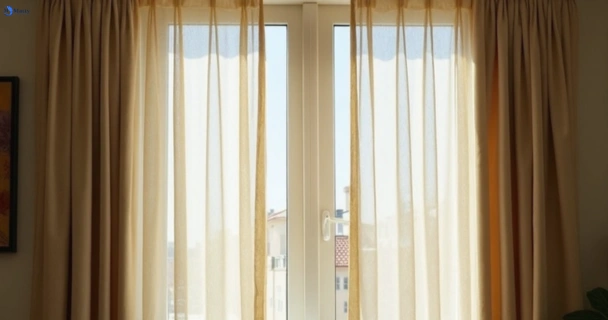 Dull dusty drapes in wareemba-nsw before professional cleaning